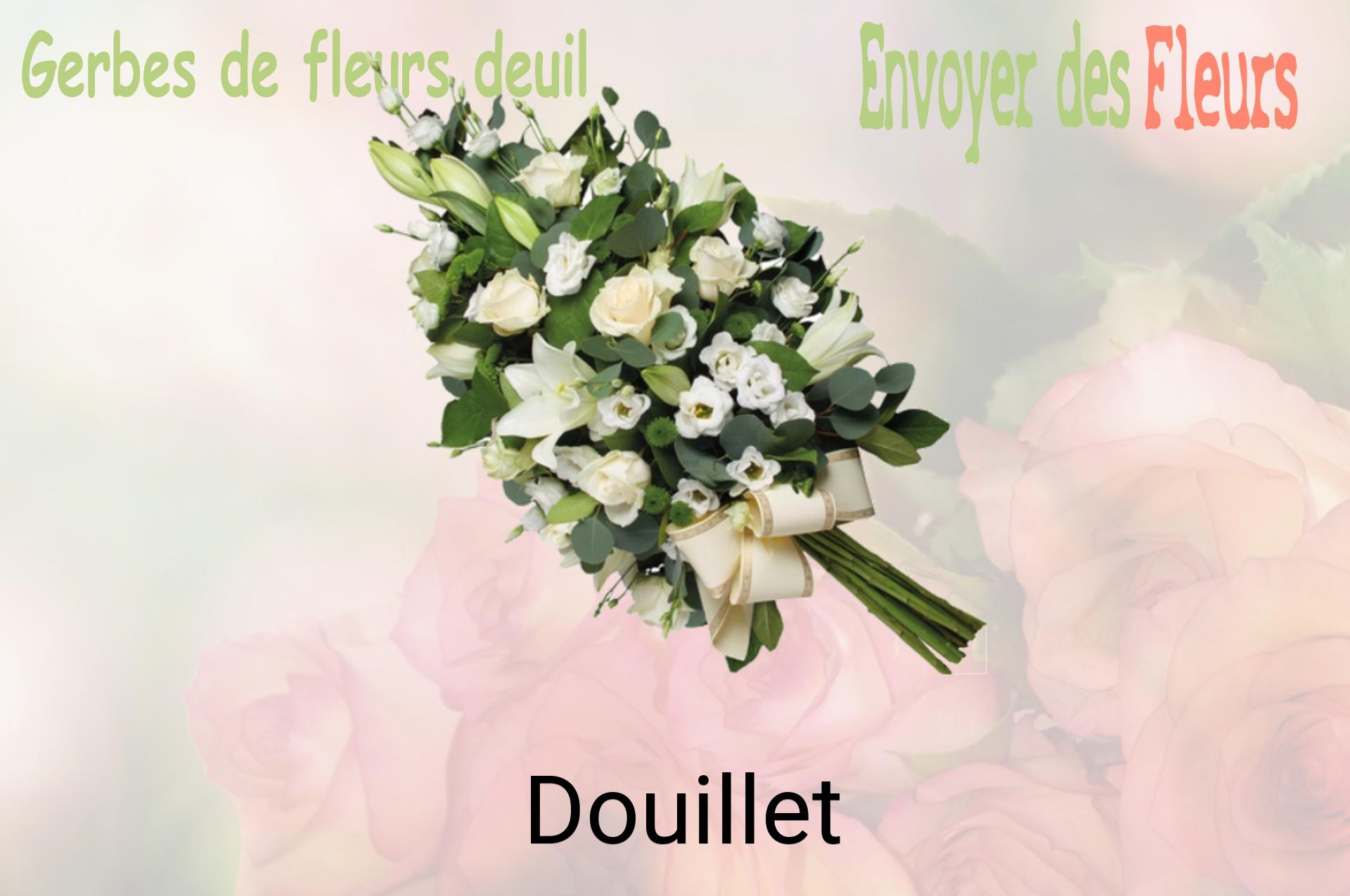 Gerbe de fleurs de deuil livrée à Douillet